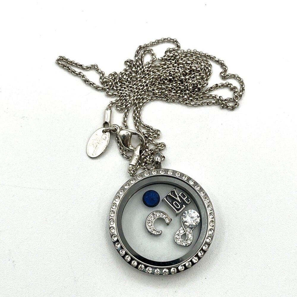 Origami Owl Locket Necklace Inspirational Charm Crystal Love Infinity 32" - Picture 8 of 8